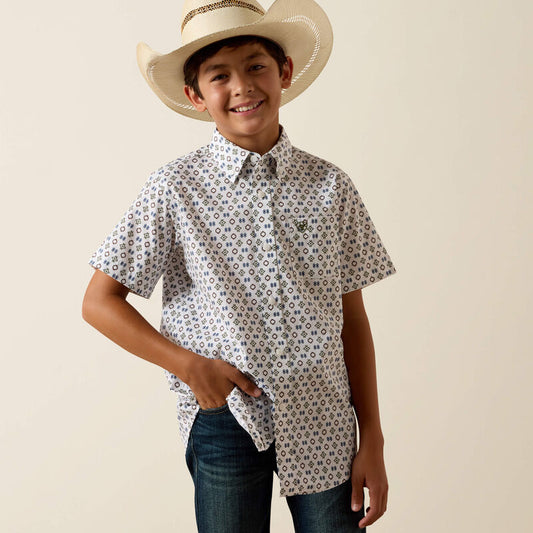 Ariat Seton Shirt in White Southwest Motif Print