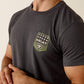 Ariat Stripe Patriotic Badge T-Shirt in Charcoal Heather