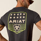 Ariat Stripe Patriotic Badge T-Shirt in Charcoal Heather