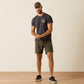 Ariat Stripe Patriotic Badge T-Shirt in Charcoal Heather