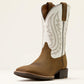 Ariat Sport Big Country Wide Square Toe Cowboy Boot in Mustang Brown & Smokey Cream