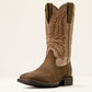 Ariat Brush Creek Wide Square Toe Cowboy Boot in Aged Tan/Smokey Taupe