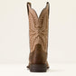 Ariat Brush Creek Wide Square Toe Cowboy Boot in Aged Tan/Smokey Taupe