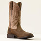 Ariat Brush Creek Wide Square Toe Cowboy Boot in Aged Tan/Smokey Taupe