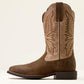 Ariat Brush Creek Wide Square Toe Cowboy Boot in Aged Tan/Smokey Taupe