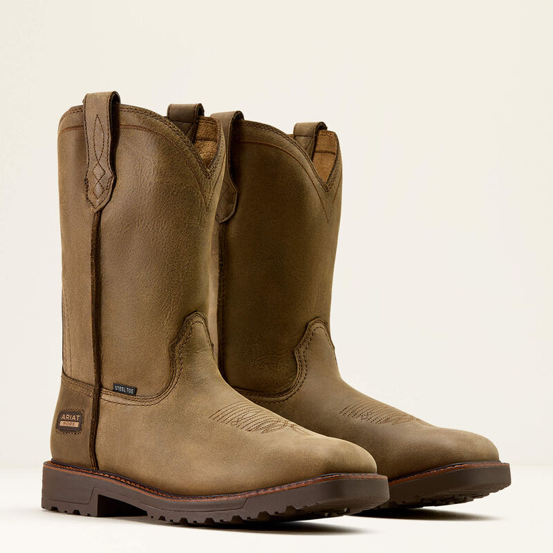 Ariat Activator Wide Square Toe Steel Toe Work Boot in Brown Bomber