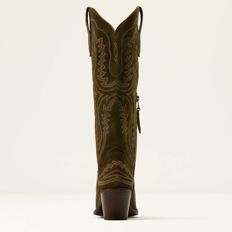 Ariat Casanova X Toe Western Boot in Soft Olive Suede