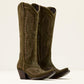 Ariat Casanova X Toe Western Boot in Soft Olive Suede