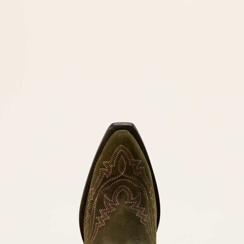 Ariat Casanova X Toe Western Boot in Soft Olive Suede