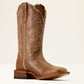 Ariat County Lane Wide Square Toe Western Boot in Natural Tan