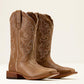 Ariat County Lane Wide Square Toe Western Boot in Natural Tan