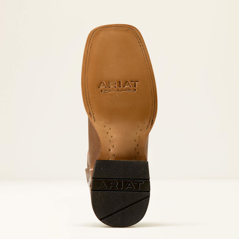 Ariat County Lane Wide Square Toe Western Boot in Natural Tan