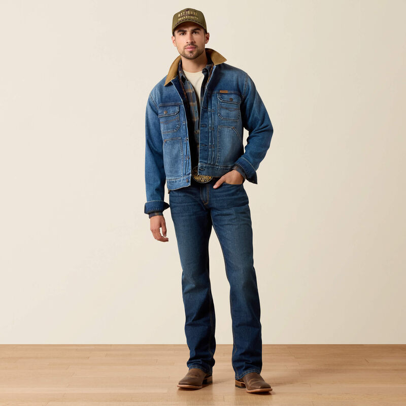 Ariat Flannel Lined Trucker Jacket in Nate