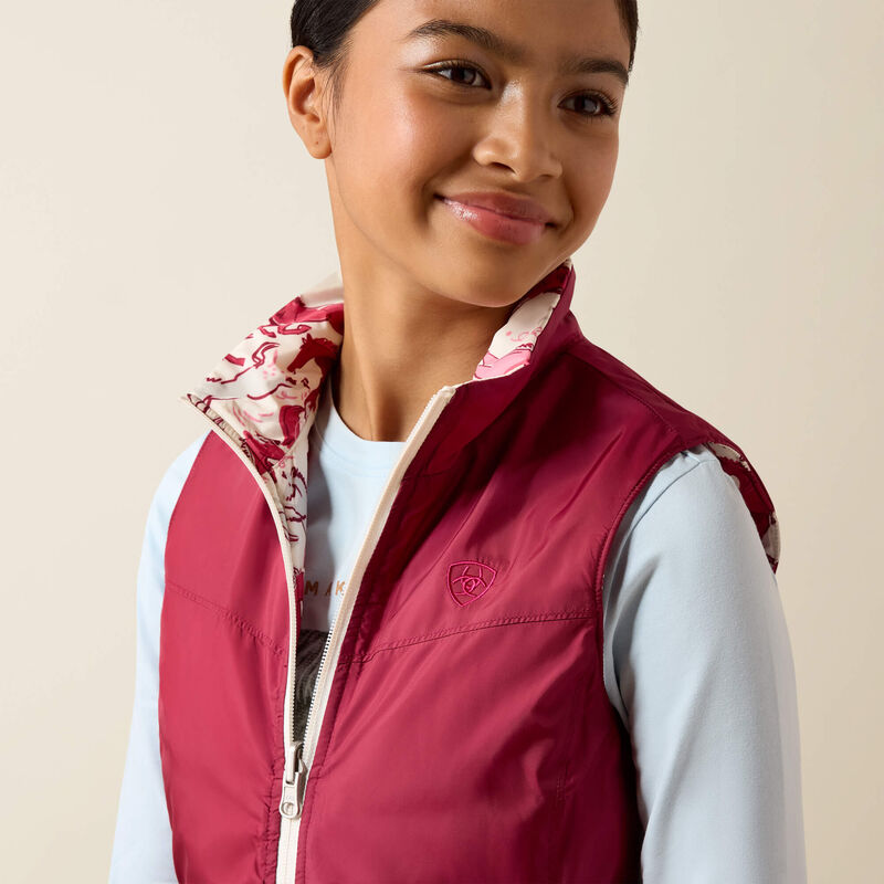 Ariat Bella Reversible Insulated Vest in Vanilla Ice Horsin' Around