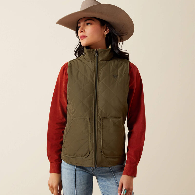 Ariat Dilon 2.0 Reversible Insulated Vest in Ivy Green/Wild Horses