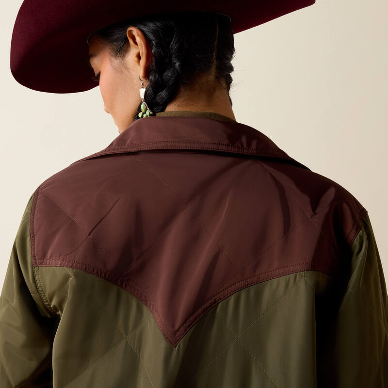 Ariat Dilon Parka Jacket in Ivy Green/ Chicory Coffee