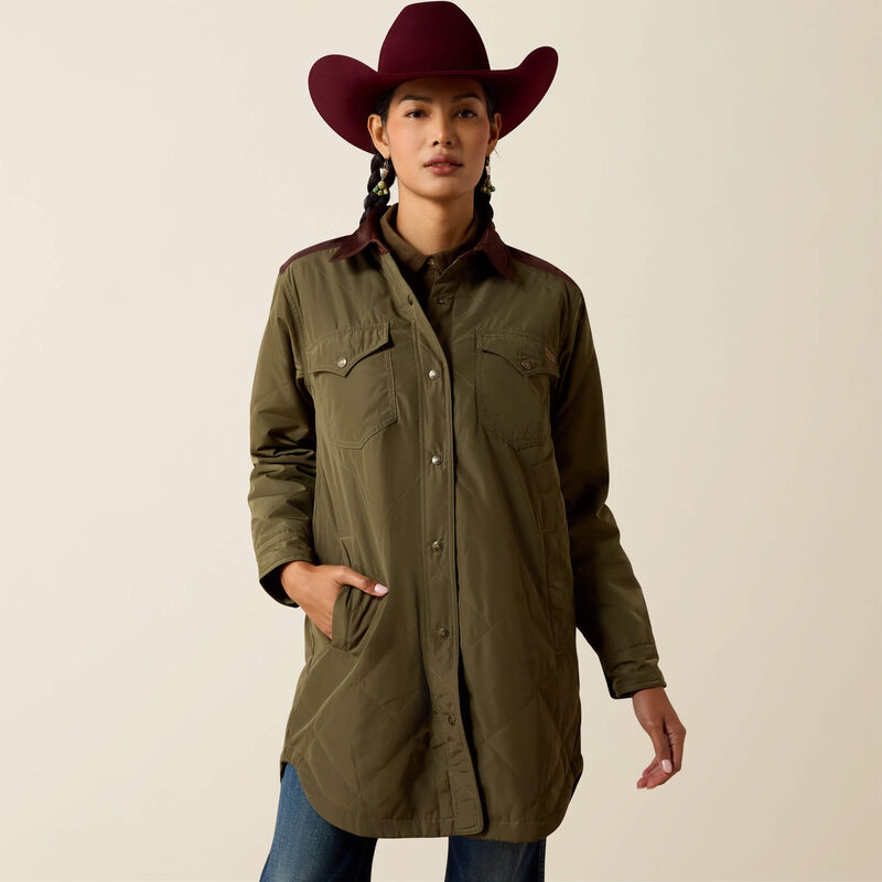 Ariat Dilon Parka Jacket in Ivy Green/ Chicory Coffee