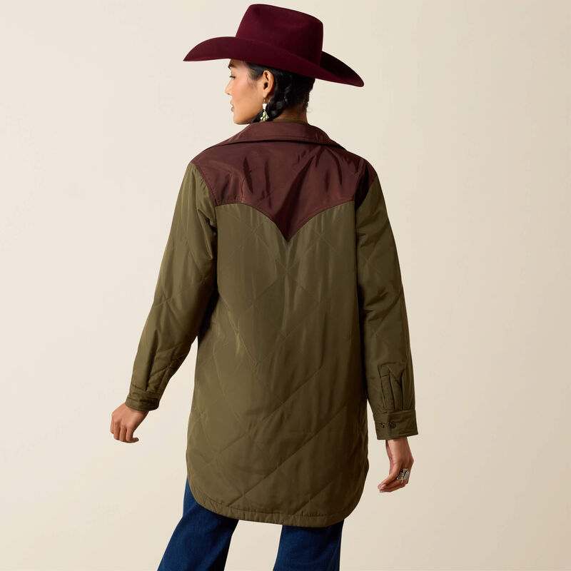 Ariat Dilon Parka Jacket in Ivy Green/ Chicory Coffee