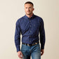 Ariat Wrinkle Free Wes Classic Fit Shirt in Maritime Blue Geo Print