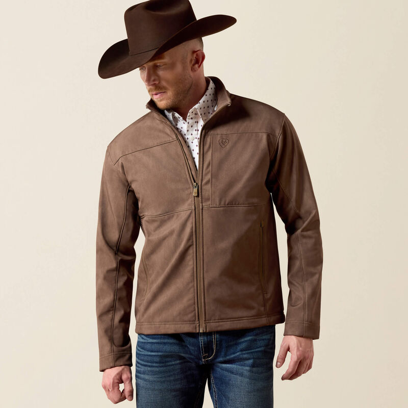Ariat Vernon Softshell Jacket in Wren Faux Leather Print