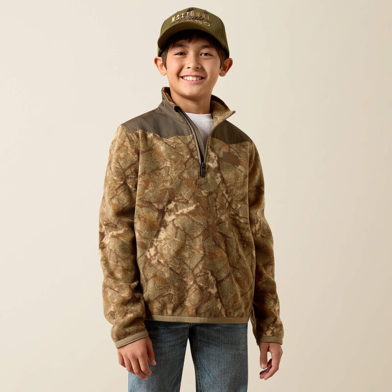 Ariat Basis Fleece Pullover in Savannah Tan Camo