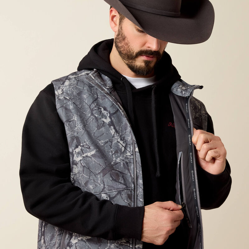 Ariat  Logo Softshell Vest Gray Camo