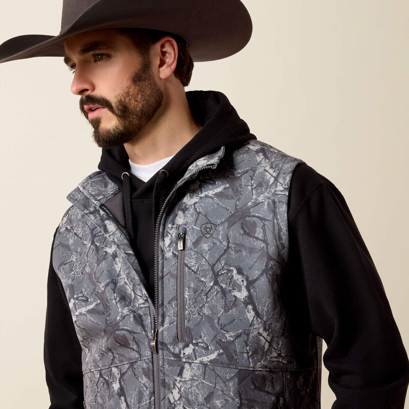 Ariat  Logo Softshell Vest Gray Camo