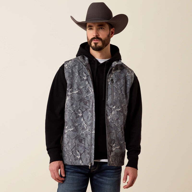 Ariat  Logo Softshell Vest Gray Camo