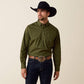 Ariat Chad Classic Fit Shirt in Grape Leaf Ikat Longhorn Print