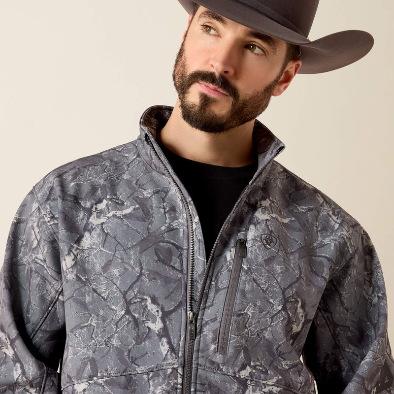 Ariat Logo Softshell Jacket in Gray Camo Print
