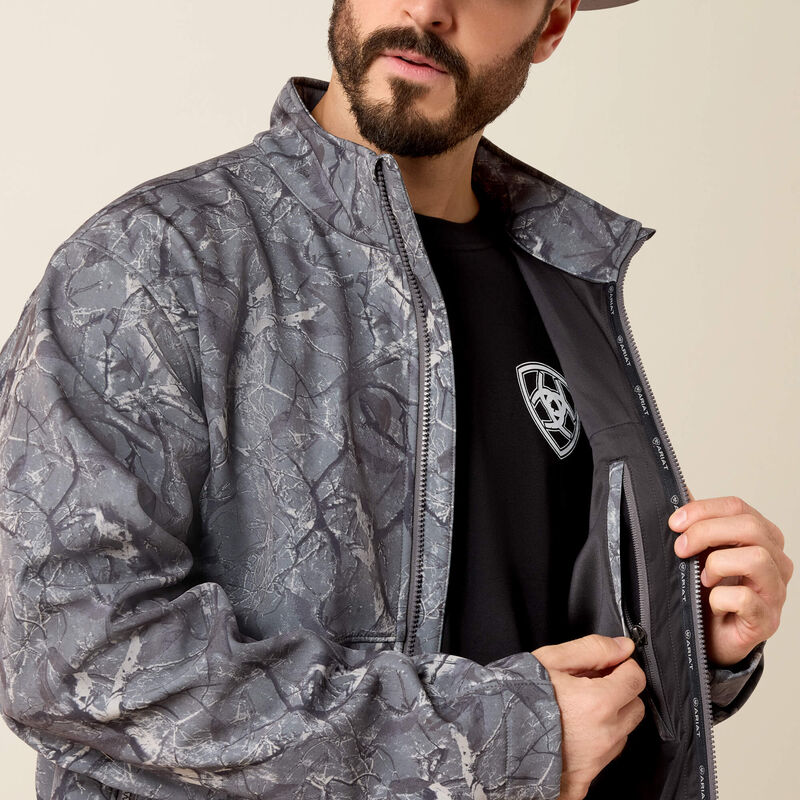 Ariat Logo Softshell Jacket in Gray Camo Print
