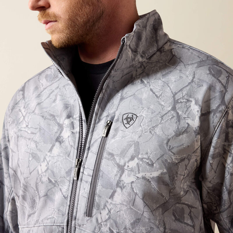 Ariat Logo Softshell Jacket in Gray Camo Print