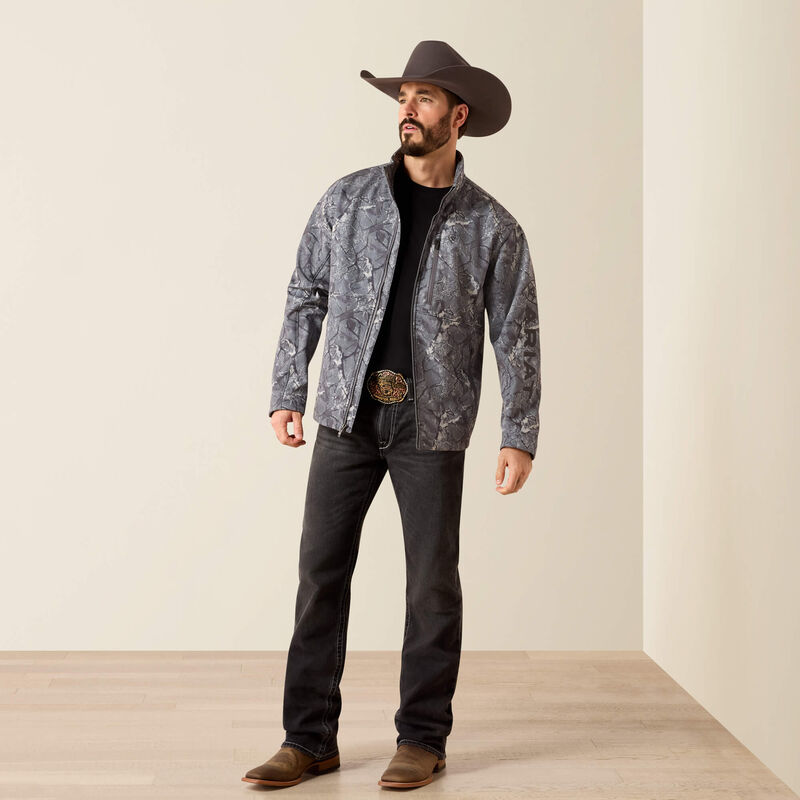 Ariat Logo Softshell Jacket in Gray Camo Print