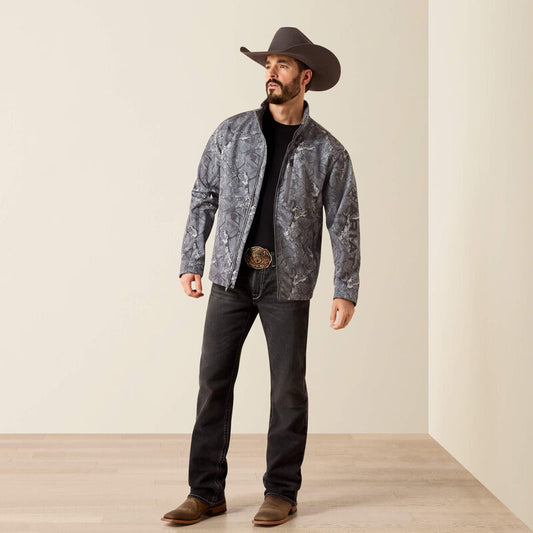 Ariat Logo Softshell Jacket in Gray Camo Print
