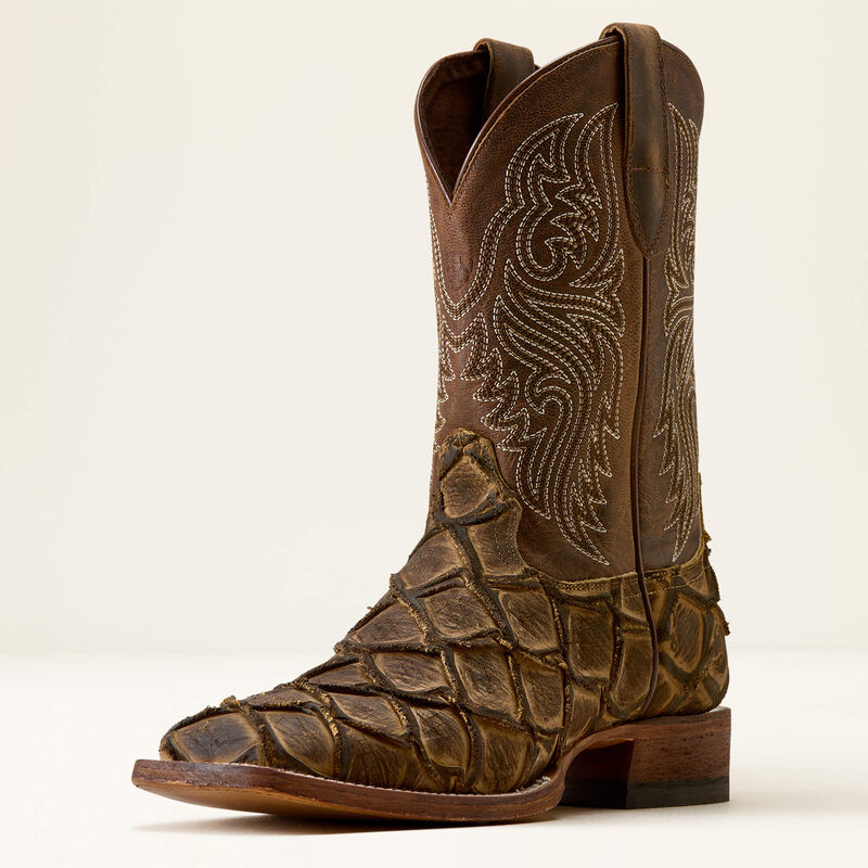 Ariat Riverside Wide Square Toe Cowboy Boot in Tan Bass Print/Loco Brown