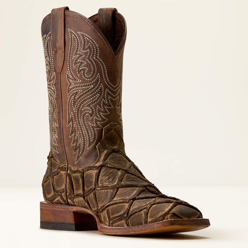 Ariat Riverside Wide Square Toe Cowboy Boot in Tan Bass Print/Loco Brown