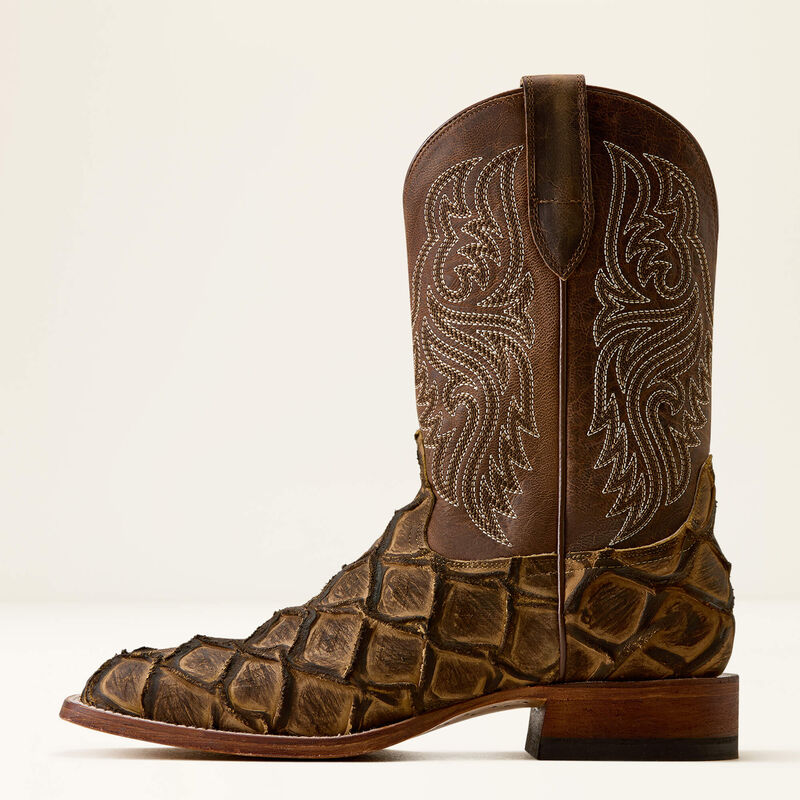 Ariat Riverside Wide Square Toe Cowboy Boot in Tan Bass Print/Loco Brown