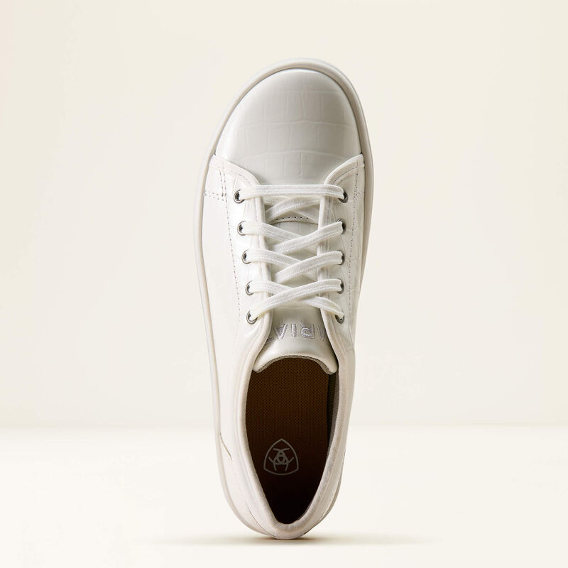 Ariat Skylar Shoe in Patent White Croc Print