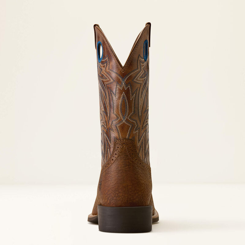 Ariat Sport Sidebet Wide Square Toe Cowboy Boot in Toasted Grain/Dark Tan