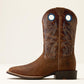 Ariat Sport Sidebet Wide Square Toe Cowboy Boot in Toasted Grain/Dark Tan