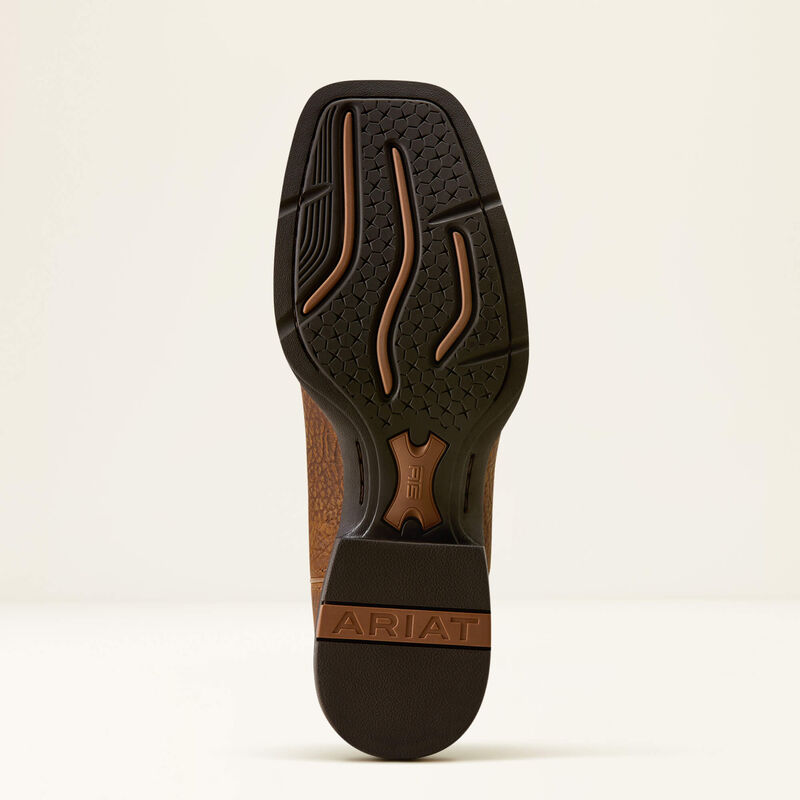Ariat Sport Sidebet Wide Square Toe Cowboy Boot in Toasted Grain/Dark Tan
