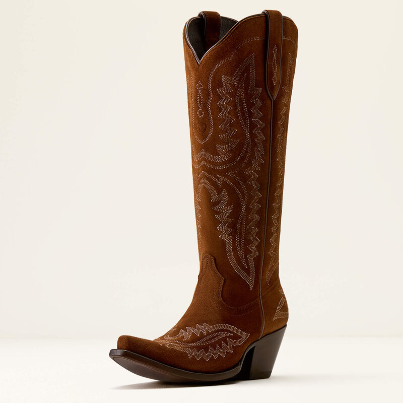 Ariat Casanova X Toe Western Boot in Oiled Tan Suede