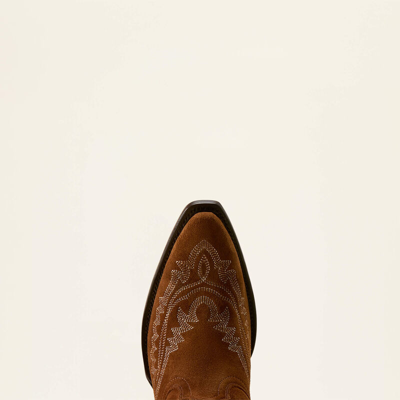 Ariat Casanova X Toe Western Boot in Oiled Tan Suede