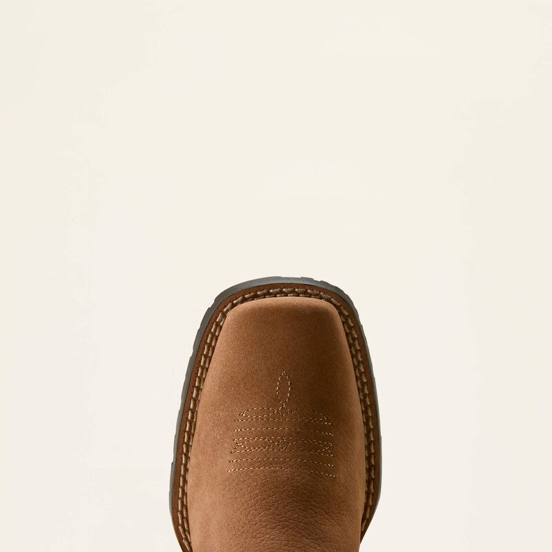Ariat Hybrid Rancher Wide Square Toe Western Boot in Dusted Brown/ Black