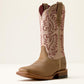 Ariat Frontier Drift Wide Square Toe Western Boot in Caramelized/ Gleaming Coral