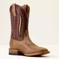 Ariat Gage Wide Square Toe Cowboy Boot in Faded Camel/Fired Brick