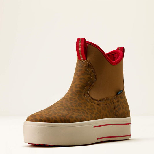 Ariat Saylor Shrimp Waterproof Boot in Washed Leopard/Brown
