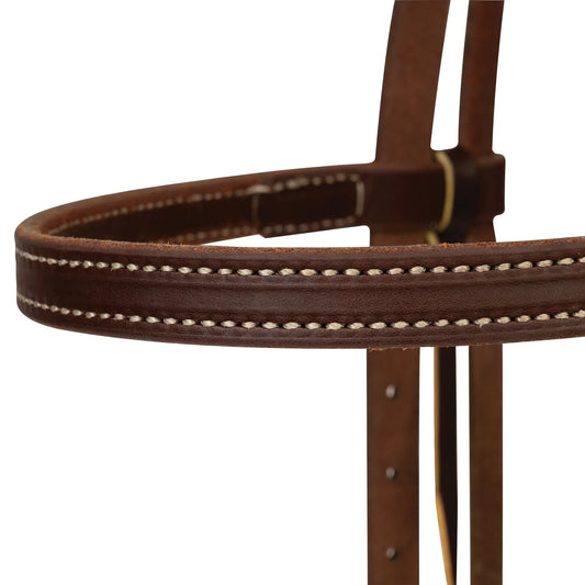 Weaver STS Ranch Signature Tack Harness Leather Browband Headstall with Ranger Buckle, 3/4"