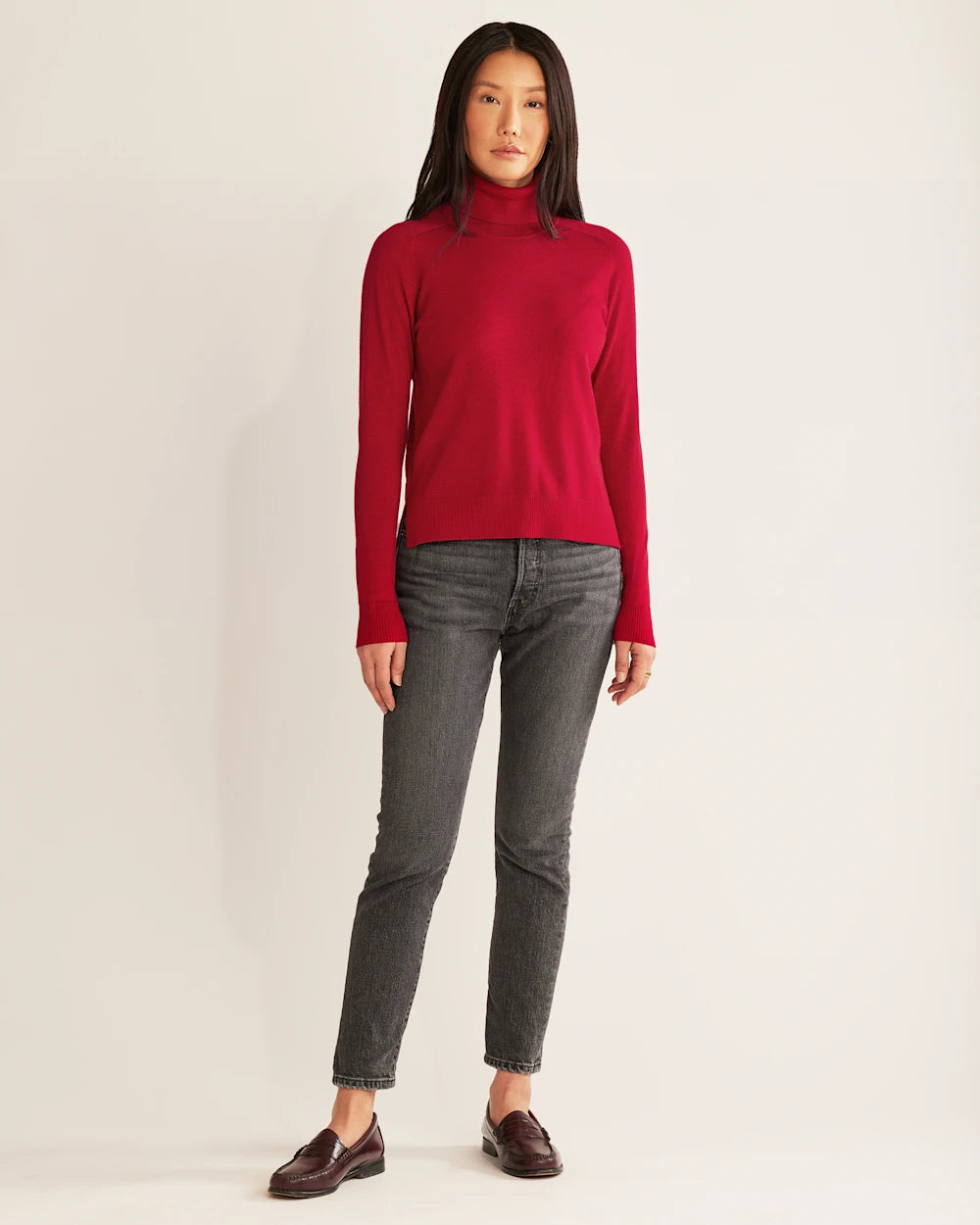 Pendleton Women's Raglan Merino Turtleneck in Salsa