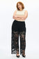 Bayeas Embroidery Wide Leg Lace Jeans with Rhinestones